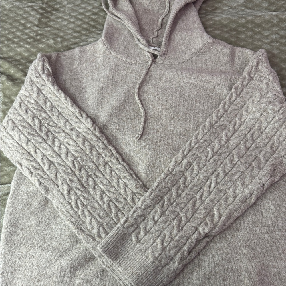 Cozy cream Cable Knit Hoodie